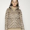 Hot Michael Michael Kors Chevron Quilted Packable Light Jacket Taupe