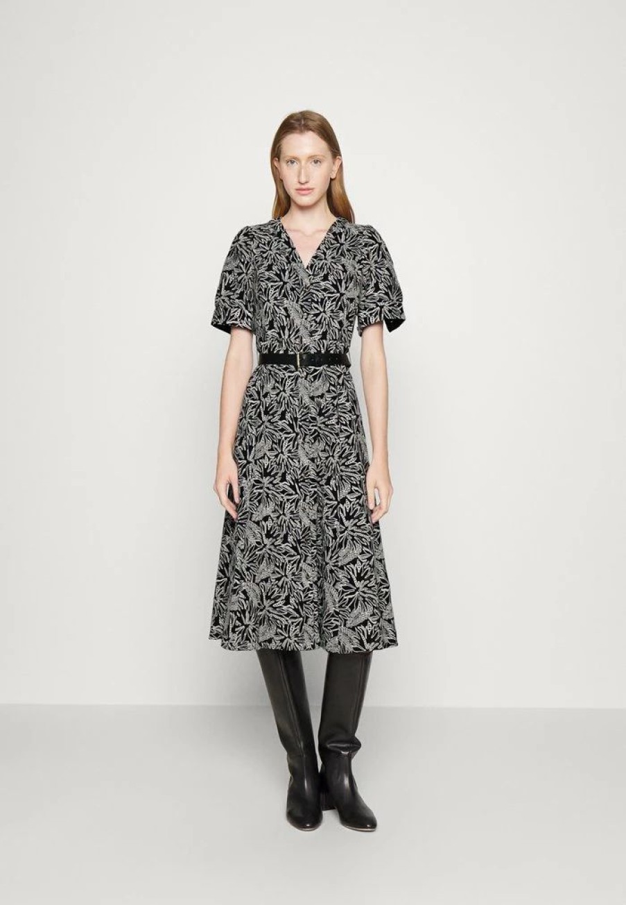 Wholesale Michael Michael Kors Midi Shirt Dress Black/Bone