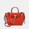 Hot Michael Michael Kors Hamilton Legacy Belted Satchel Handbag Deep Orange