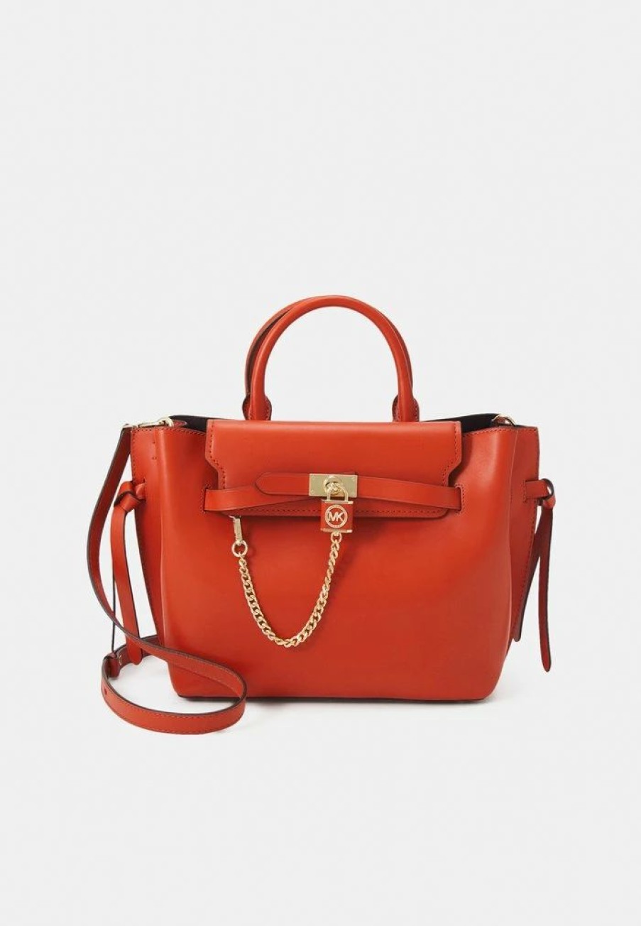 Hot Michael Michael Kors Hamilton Legacy Belted Satchel Handbag Deep Orange