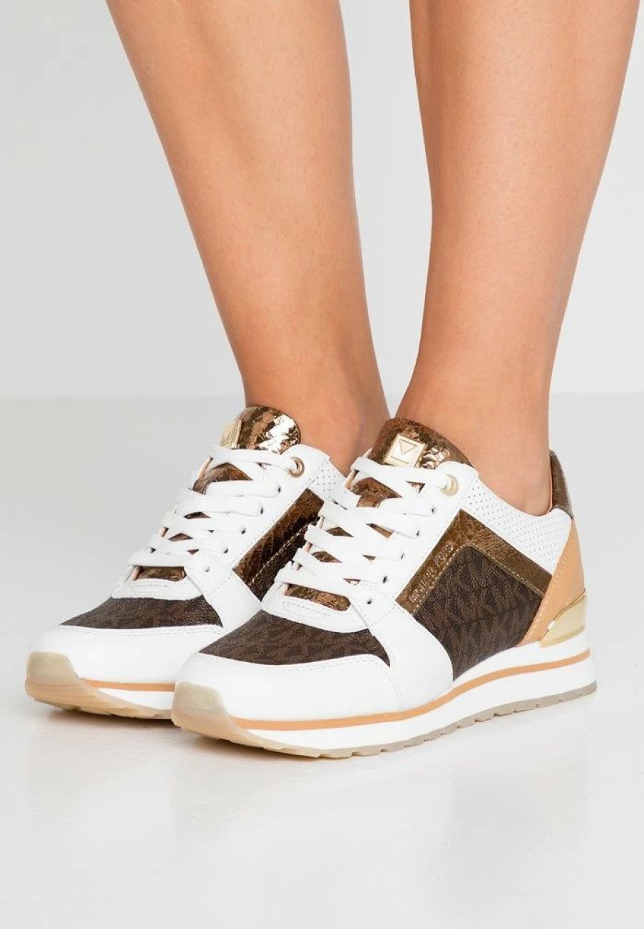 Clearance Michael Michael Kors Billie Trainer Trainers Optic White/Brown