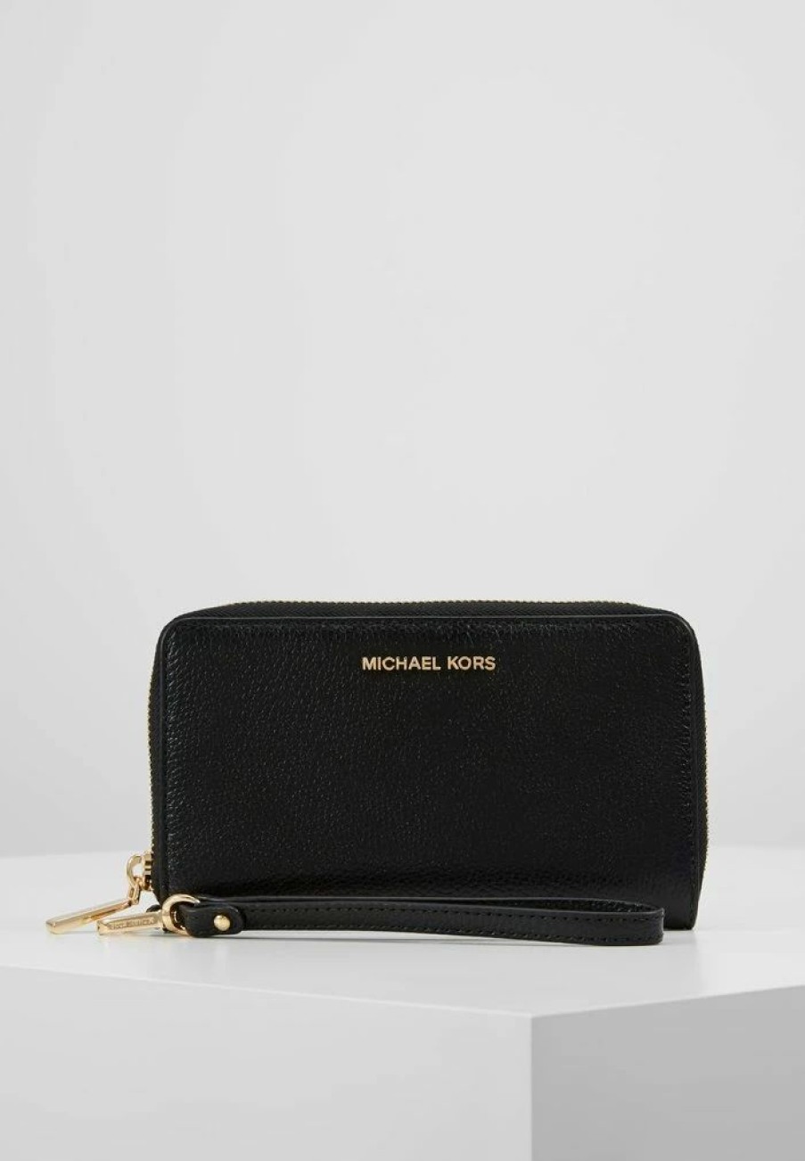 Best Michael Michael Kors Jet Flat Case Wallet Black