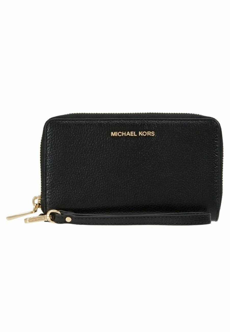 Best Michael Michael Kors Jet Flat Case Wallet Black