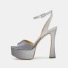 Best Michael Michael Kors Jenson High Heeled Sandals Silver/Black