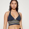 Clearance Michael Michael Kors Chain Border Halter Bikini Top Navy