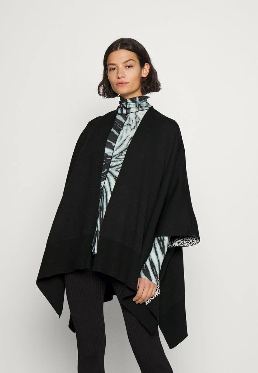 Wholesale Michael Michael Kors Reversible Logo Poncho Cape Black