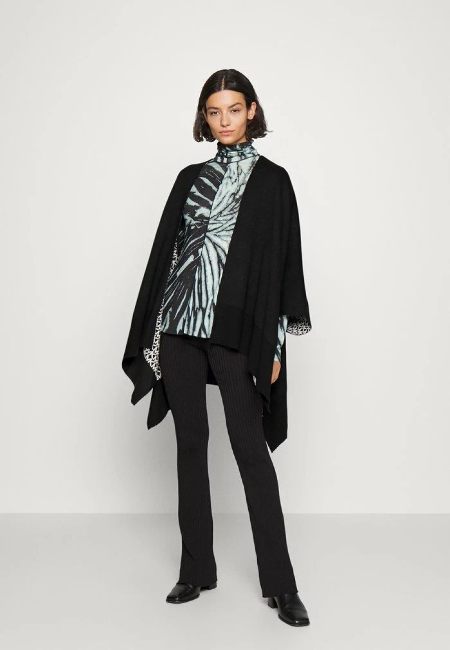 Wholesale Michael Michael Kors Reversible Logo Poncho Cape Black