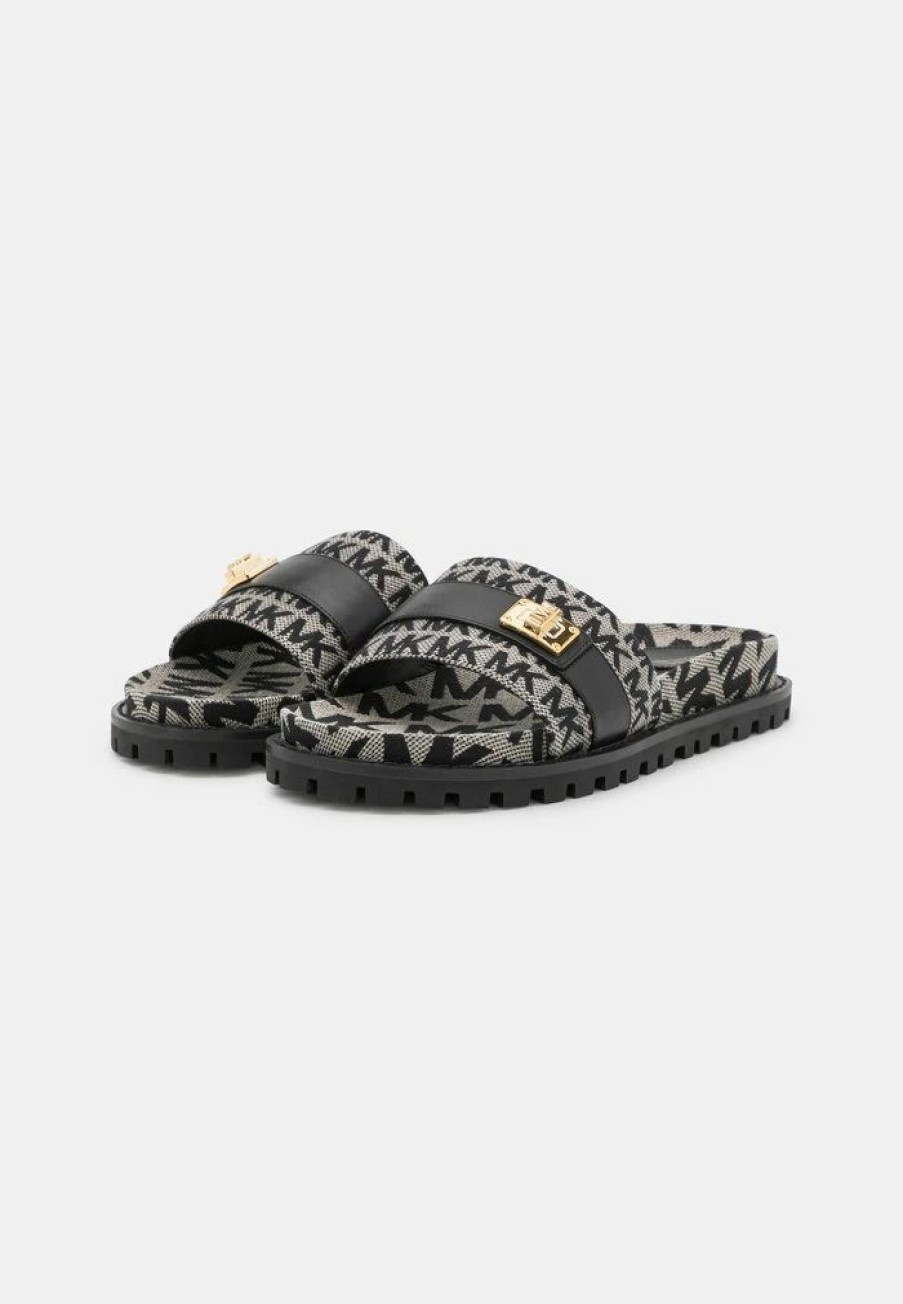 Wholesale Michael Michael Kors Padma Slide Mules Black/Nature