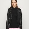 New Michael Michael Kors Classic Moto Leather Jacket Black