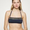 Best Michael Michael Kors Chain Bandeau Crop Top Bikini Top Navy