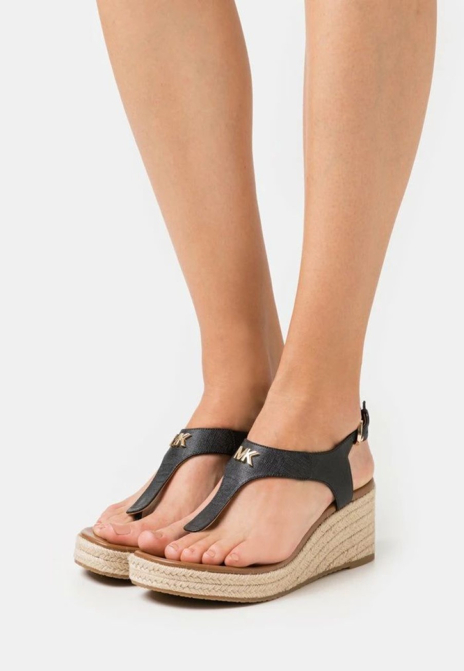 Online Michael Michael Kors Laney Thong Espadrilles Black