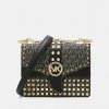 New Michael Michael Kors Greenwich Across Body Bag Black/Gold