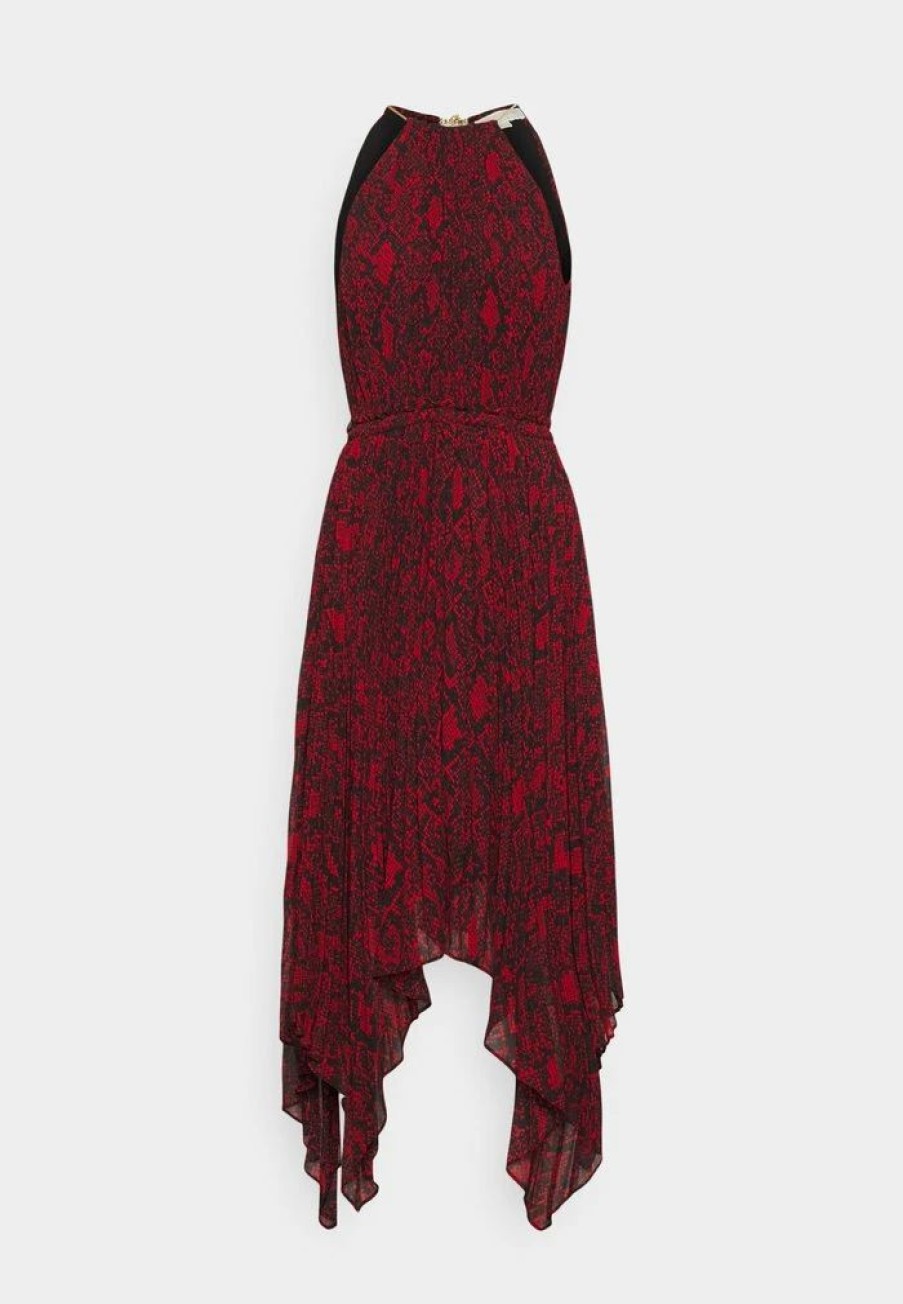 Clearance Michael Michael Kors Soft Python Cocktail Dress / Party Dress Crimson