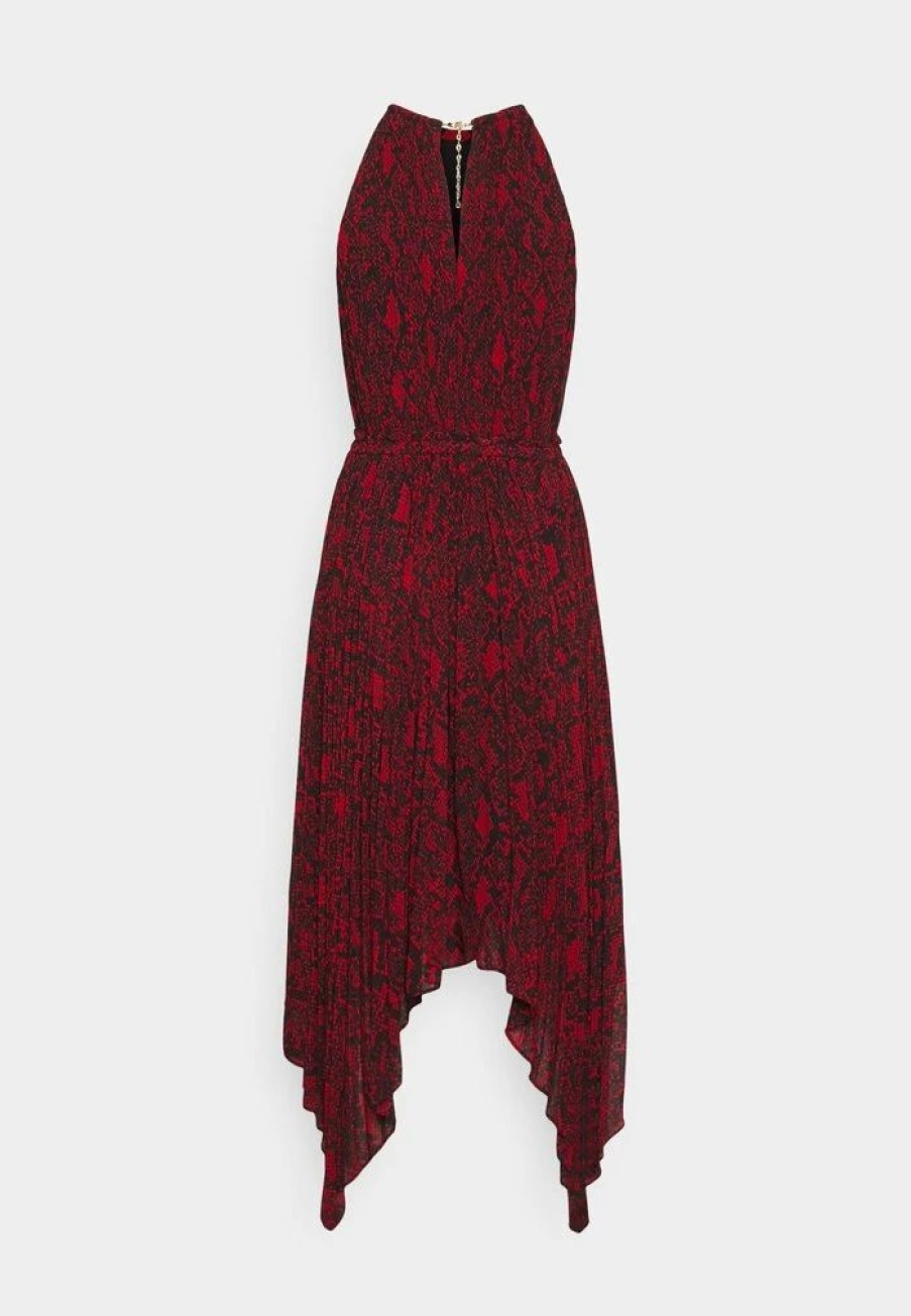 Clearance Michael Michael Kors Soft Python Cocktail Dress / Party Dress Crimson