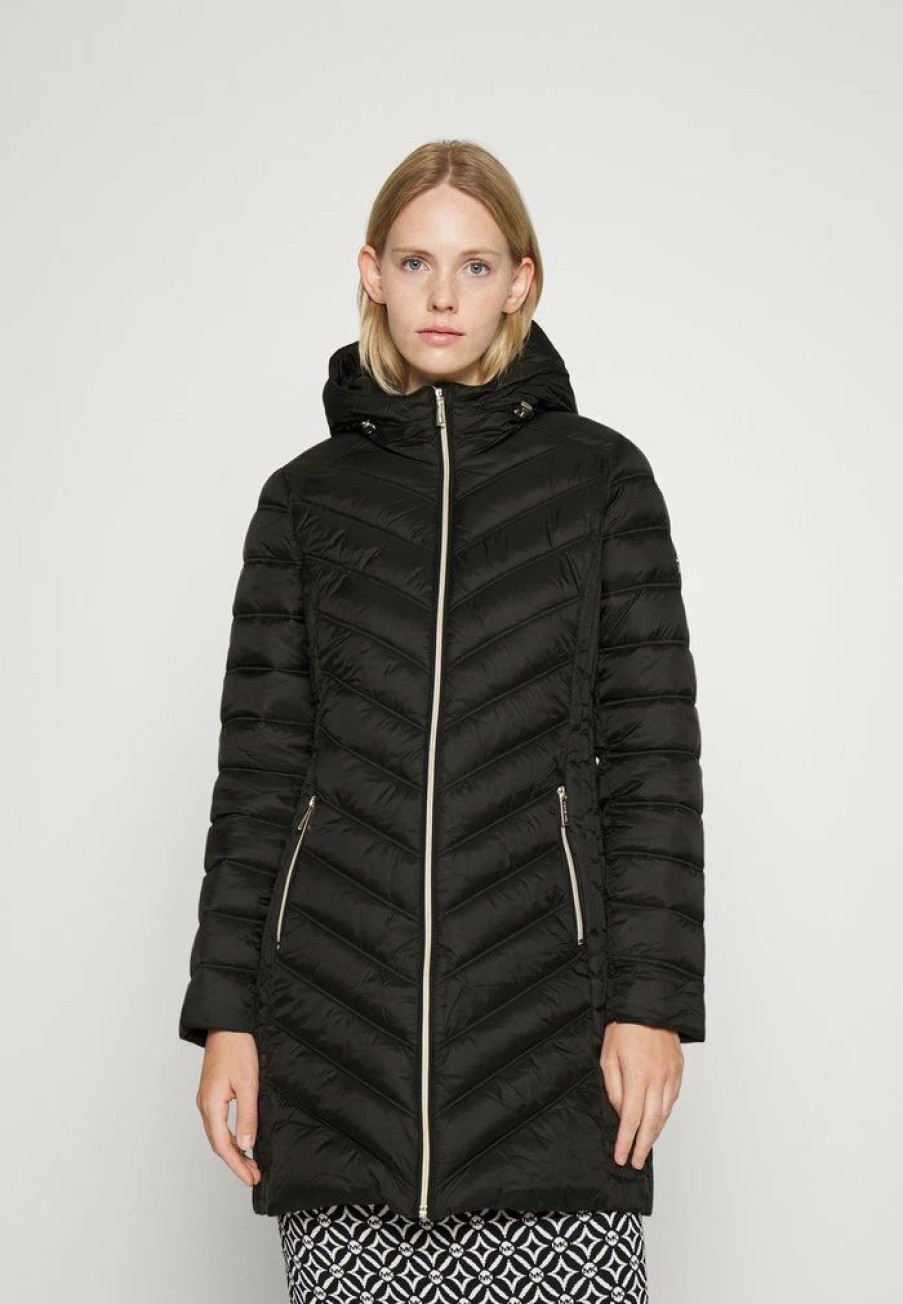 New Michael Michael Kors Long Packable Puffer Classic Coat Black