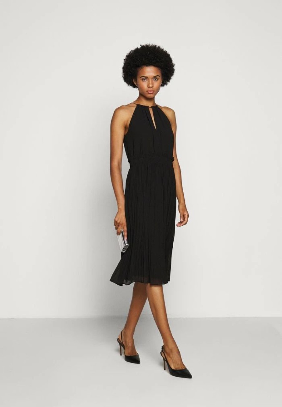 Clearance Michael Michael Kors Chain Neck Midi Dress Cocktail Dress / Party Dress Black