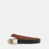 Online Michael Michael Kors Reversible Belt Belt Black/Luggage/Gold-Coloured