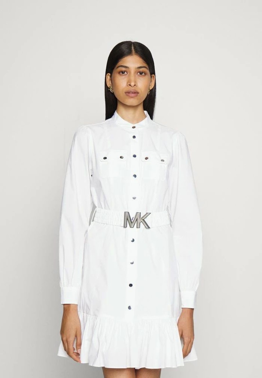 Online Michael Michael Kors Utility Dress Day Dress White