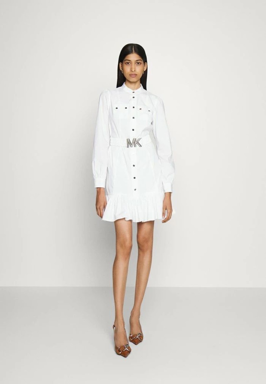 Online Michael Michael Kors Utility Dress Day Dress White