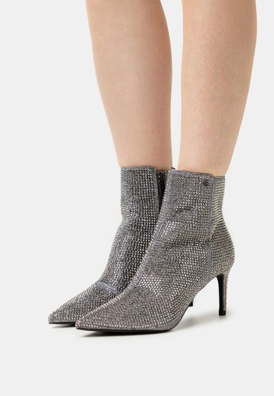 New Michael Michael Kors Alina Flex Bootie Classic Ankle Boots Anthracite