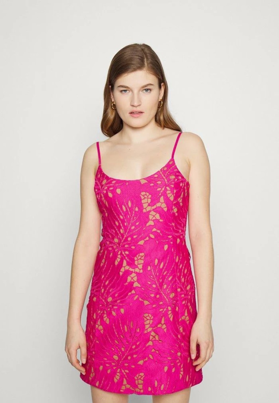 Clearance Michael Michael Kors Palm Lace Dress Cocktail Dress / Party Dress Cerise