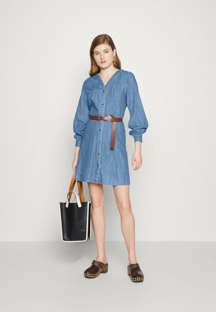 Clearance Michael Michael Kors Down Mini Day Dress Blue Denim