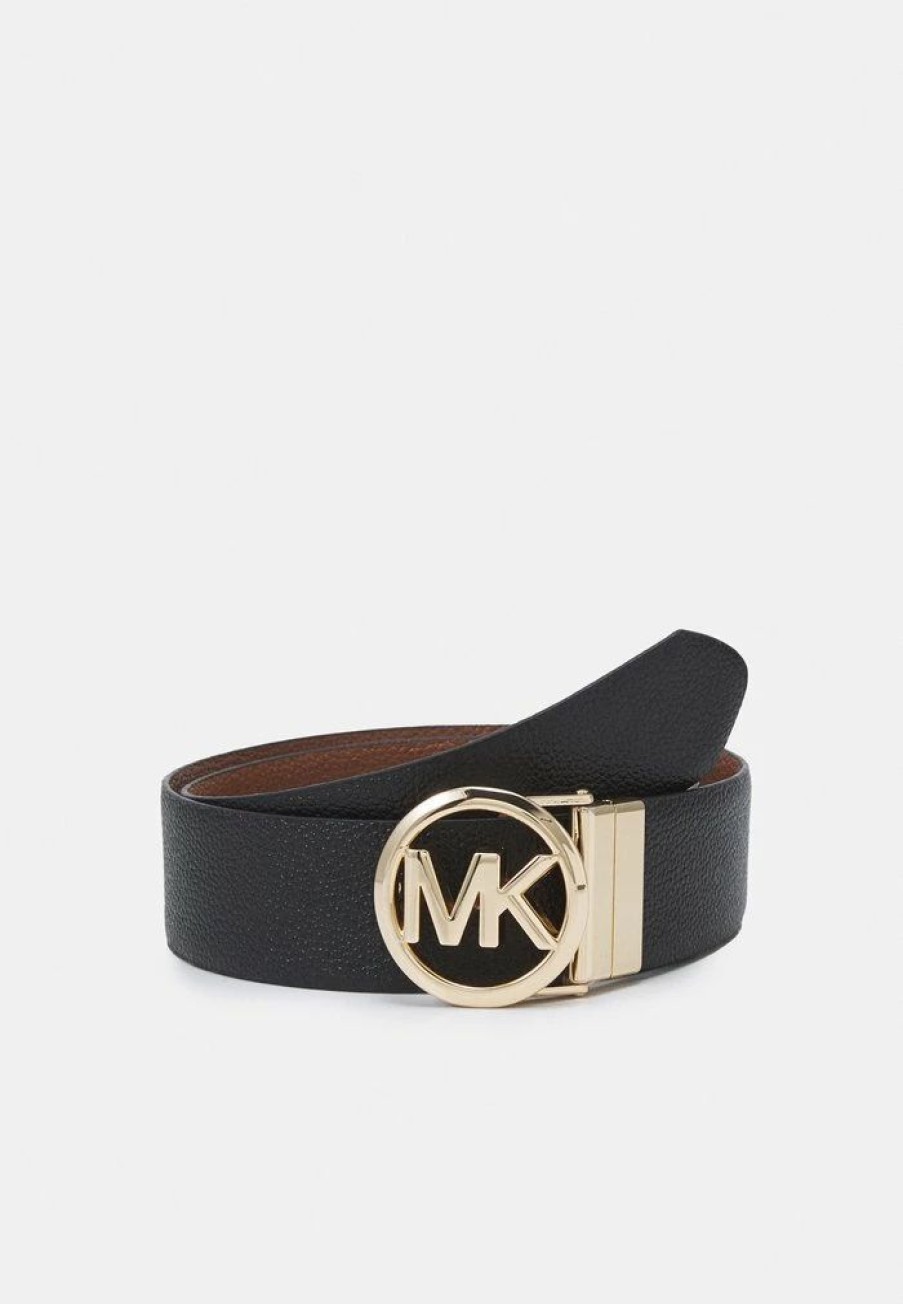 Wholesale Michael Michael Kors Reversible Belt Belt Black/Luggage/Gold-Coloured