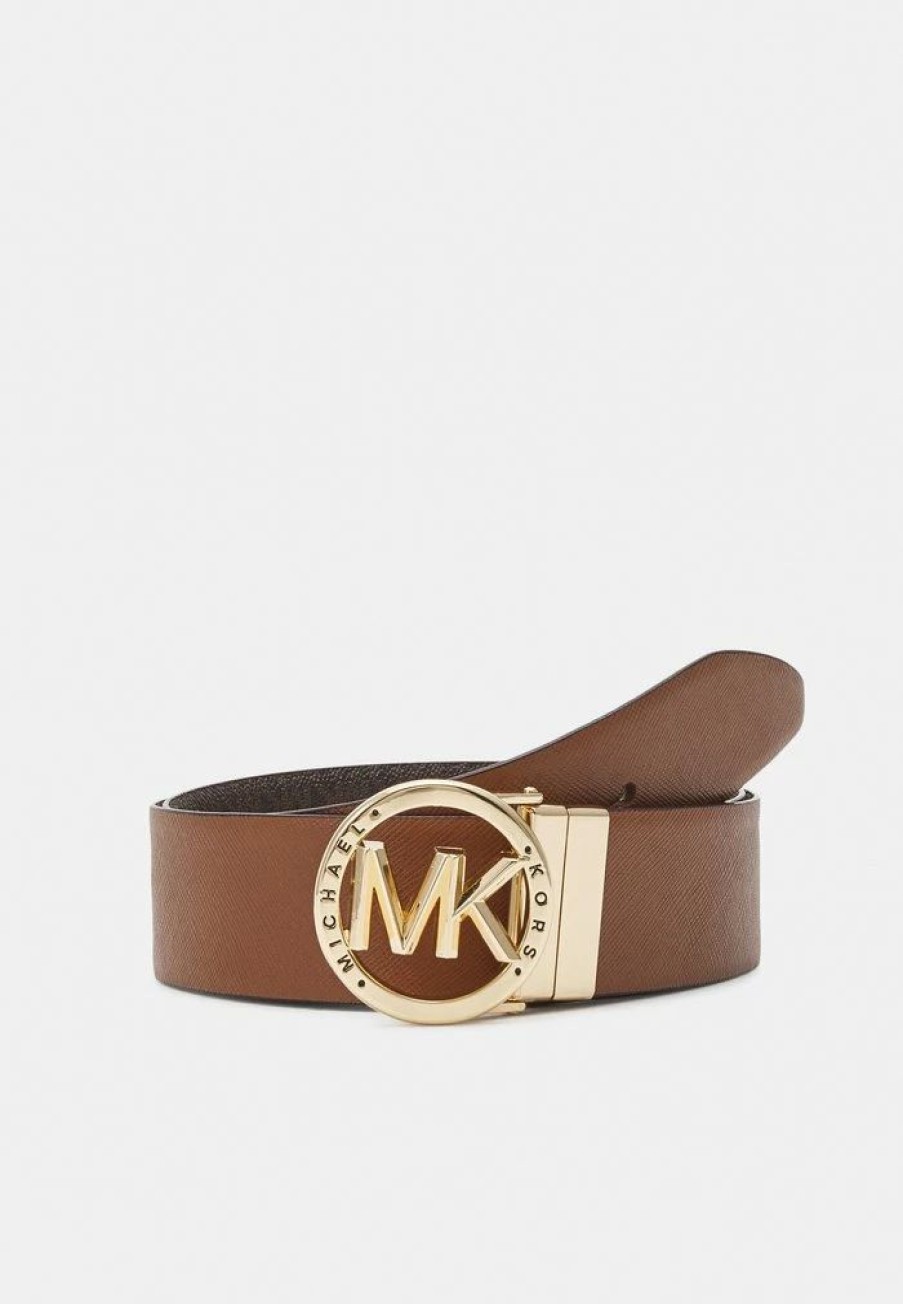 Online Michael Michael Kors Reversible Belt Belt Luggage/Brown/Gold-Coloured