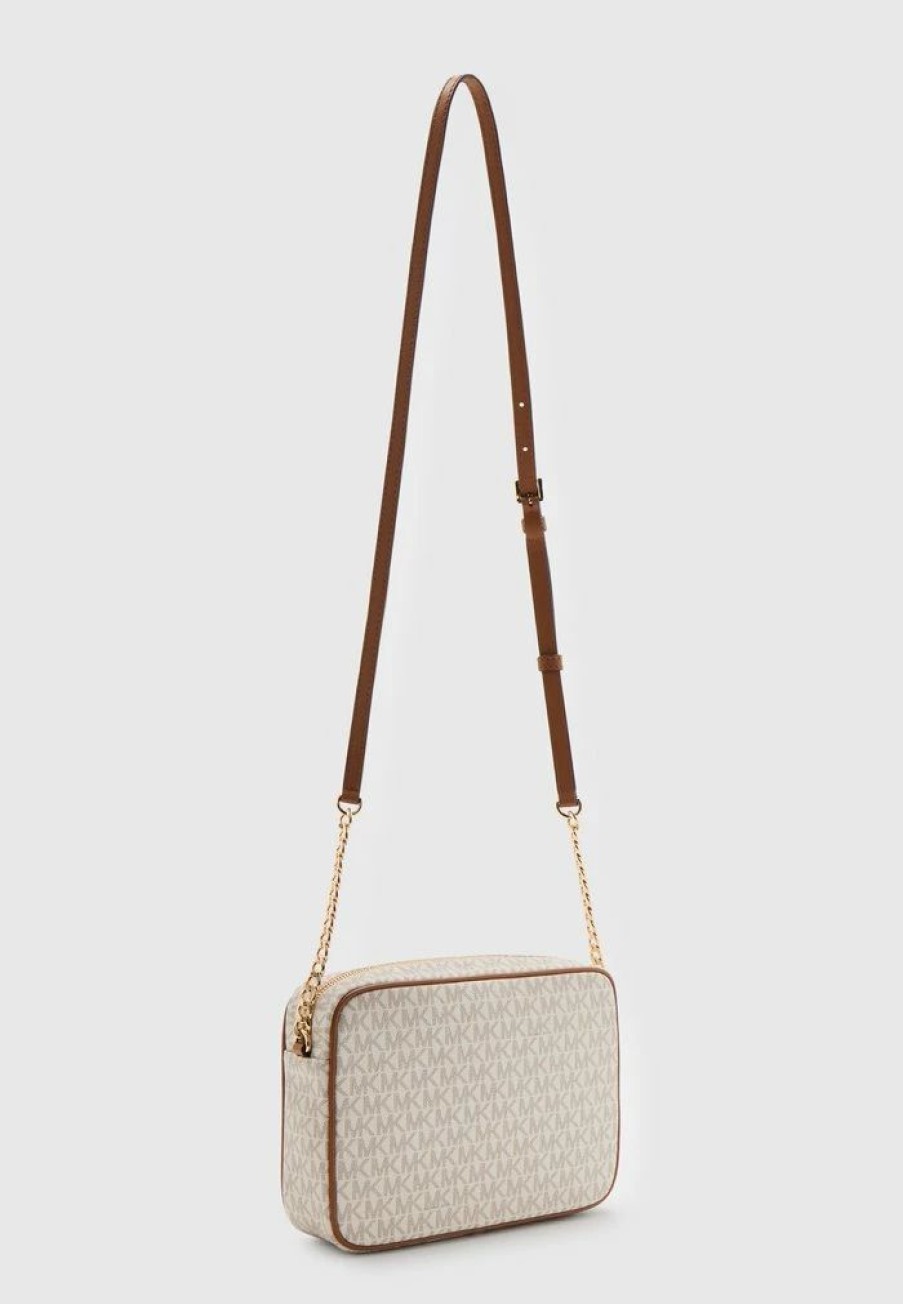 Best Michael Michael Kors Jet Set Crossbody Across Body Bag Vanilla