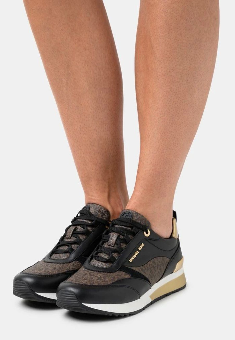 Best Michael Michael Kors Allie Stride Trainer Trainers Black/Brown