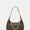 New Michael Michael Kors Piper Pouchette Handbag Brown/Acorn