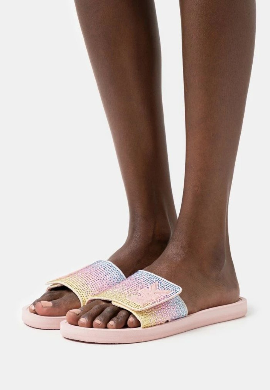 Online Michael Michael Kors Slide Mules Smokey Rose/Multi-Coloured