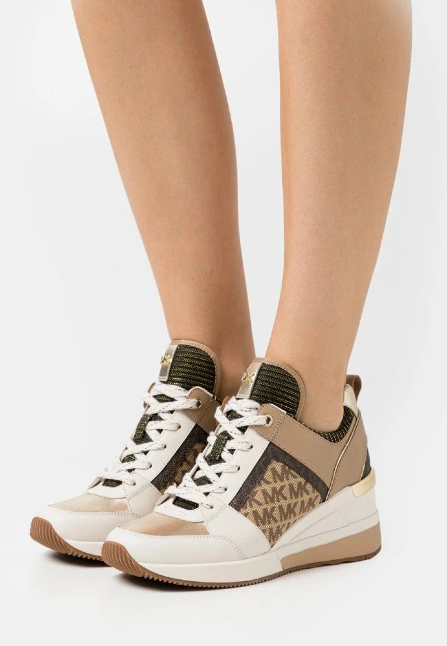 Clearance Michael Michael Kors Georgie Trainer Trainers Pale Gold