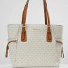 Hot Michael Michael Kors Voyager Signature Tote Handbag Vanilla