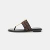 Best Michael Michael Kors Verity Thong T-Bar Sandals Black/Mocha