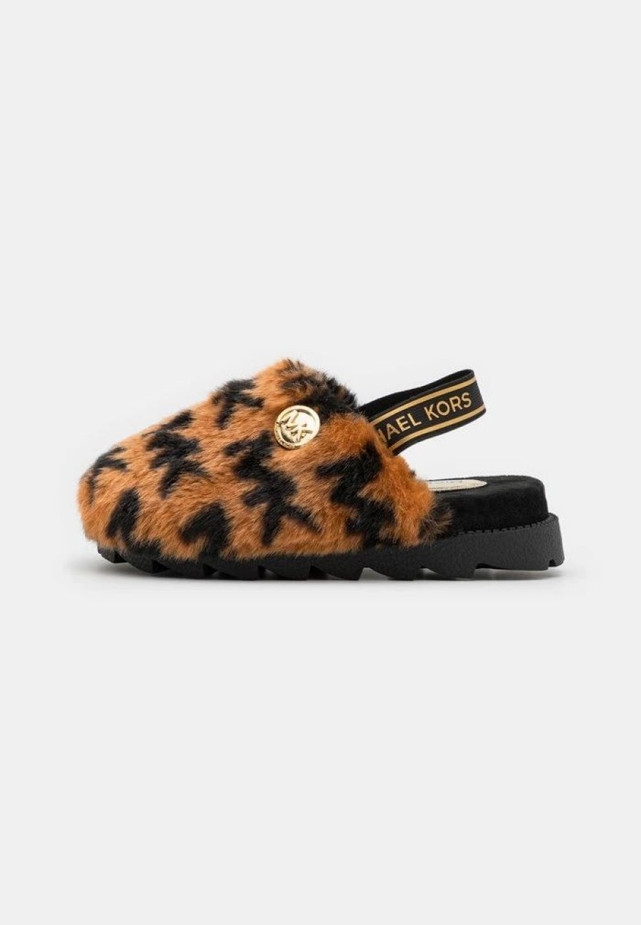 Clearance Michael Michael Kors Janis Kamryn Slippers Tan/Black