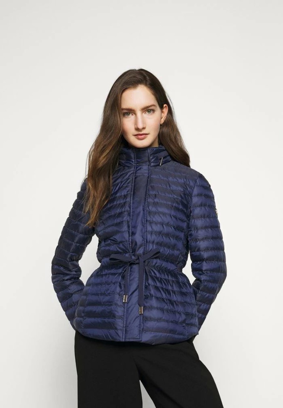 Clearance Michael Michael Kors Belted Puffr Down Jacket True Navy