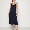 Online Michael Michael Kors Pleated Slip Midi Dress Cocktail Dress / Party Dress Midnightblue