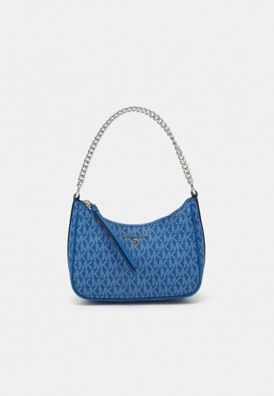 Clearance Michael Michael Kors Jet Chain Pouchette Handbag Heritge Blue