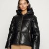 Clearance Michael Michael Kors Puffer Faux Leather Jacket Black