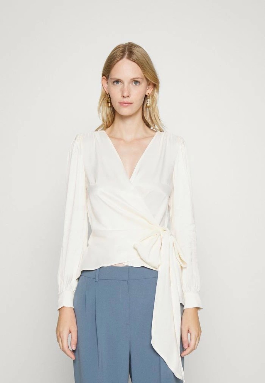 Online Michael Michael Kors Wrap Blouse Bone