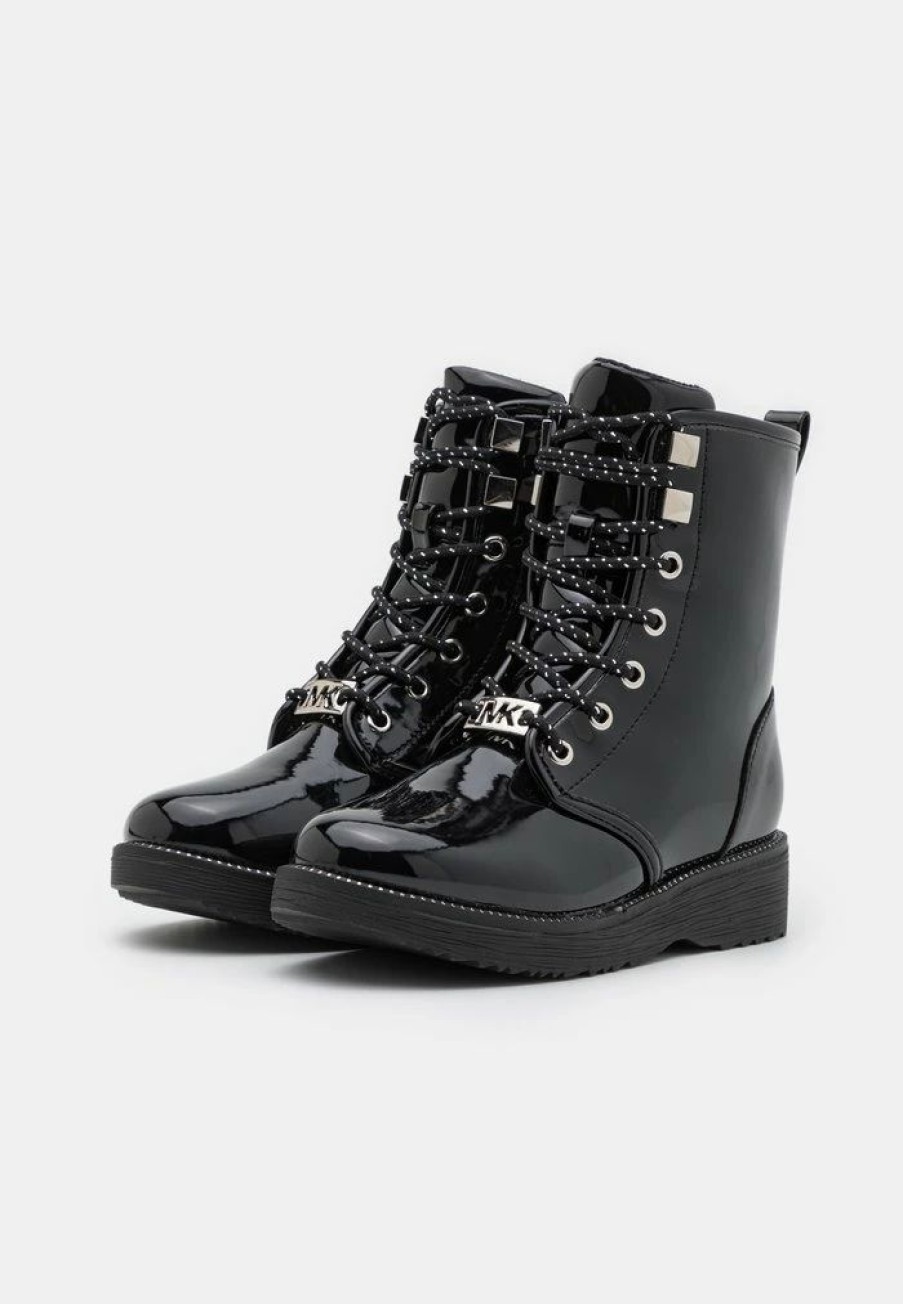 Online Michael Michael Kors Haskell Lace-Up Ankle Boots Black