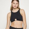 Clearance Michael Michael Kors Iconic Solids Cropped Bikini Top Black