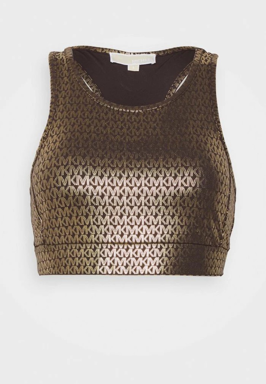 Wholesale Michael Michael Kors Foil Sports Bra Top Chocolate