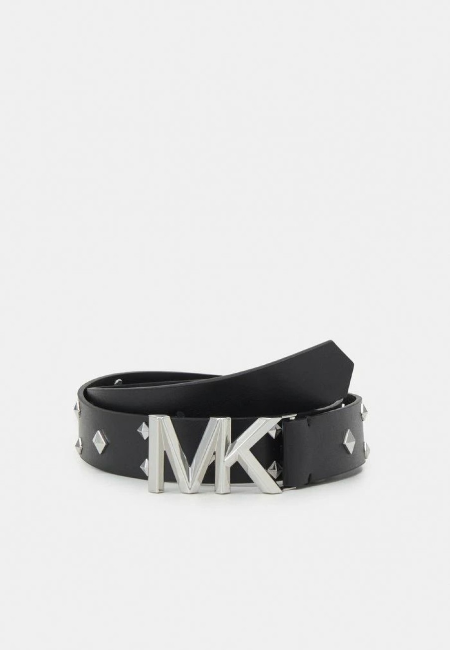 Best Michael Michael Kors Studded Belt Faceted Belt Black