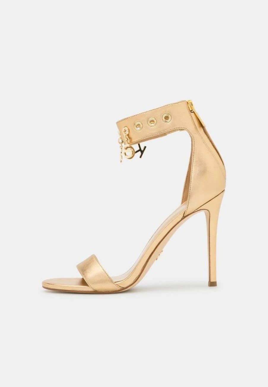 Clearance Michael Michael Kors Kelli High Heeled Sandals Gold