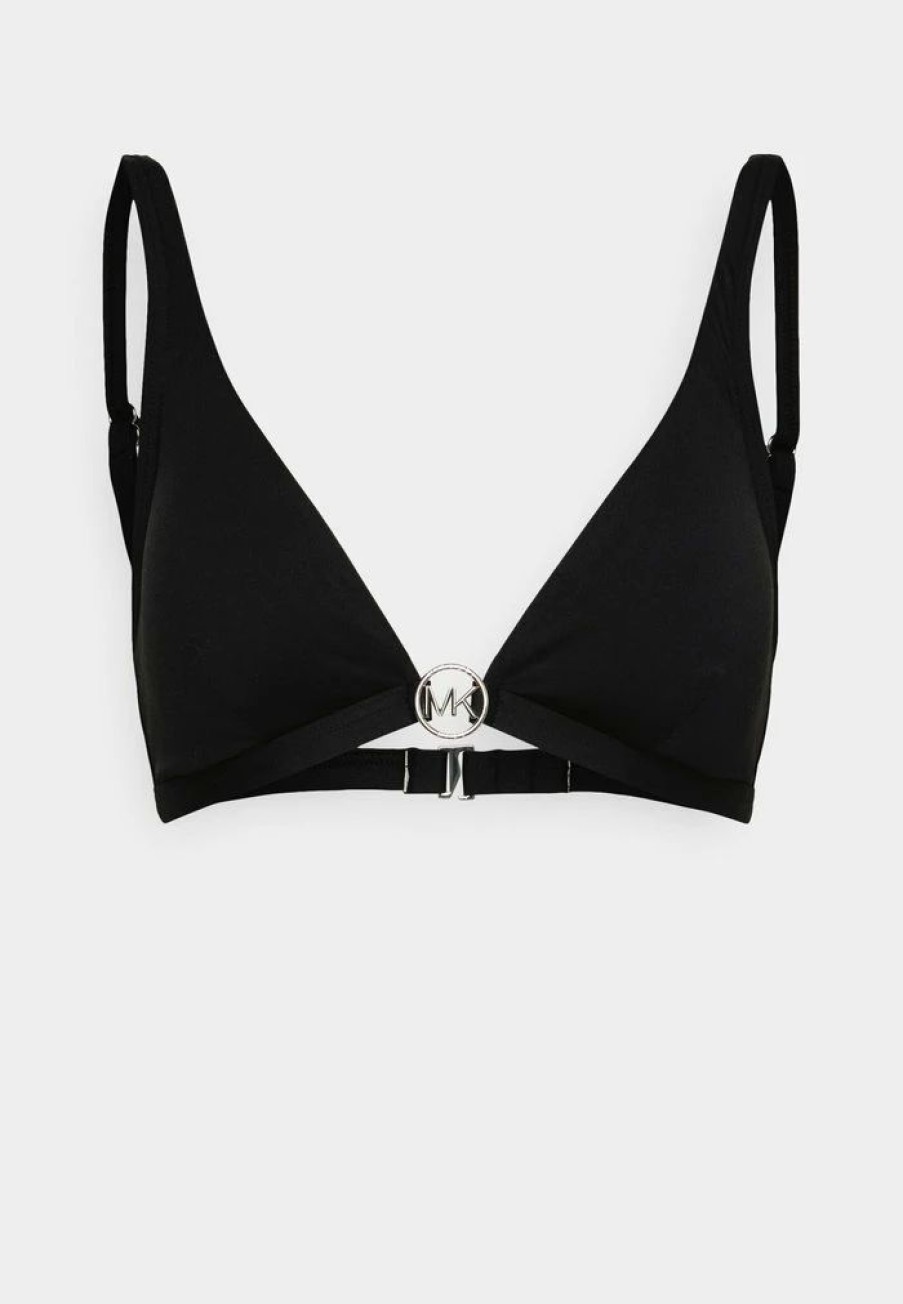 New Michael Michael Kors Iconic Solids Bikini Top Black