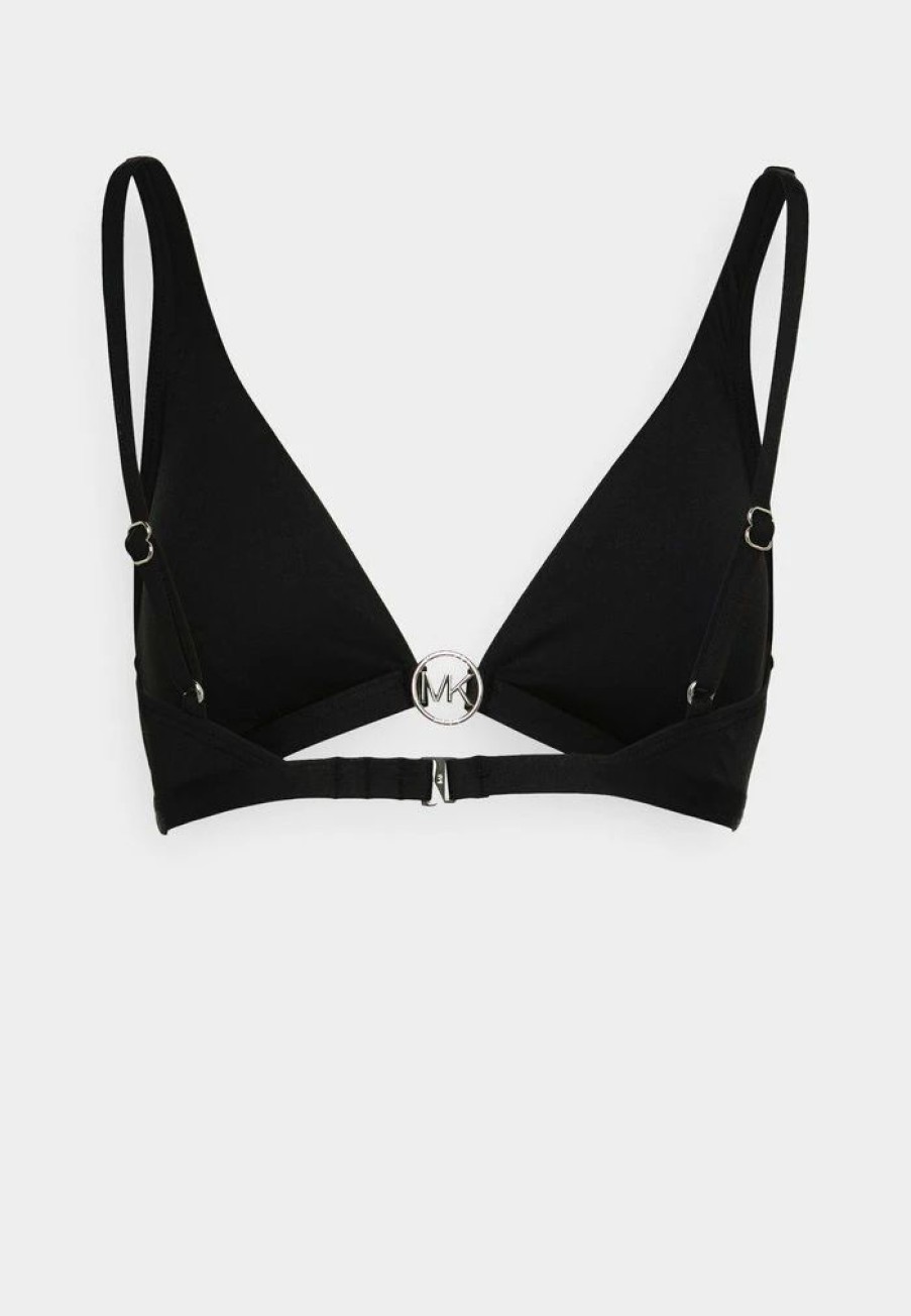 New Michael Michael Kors Iconic Solids Bikini Top Black