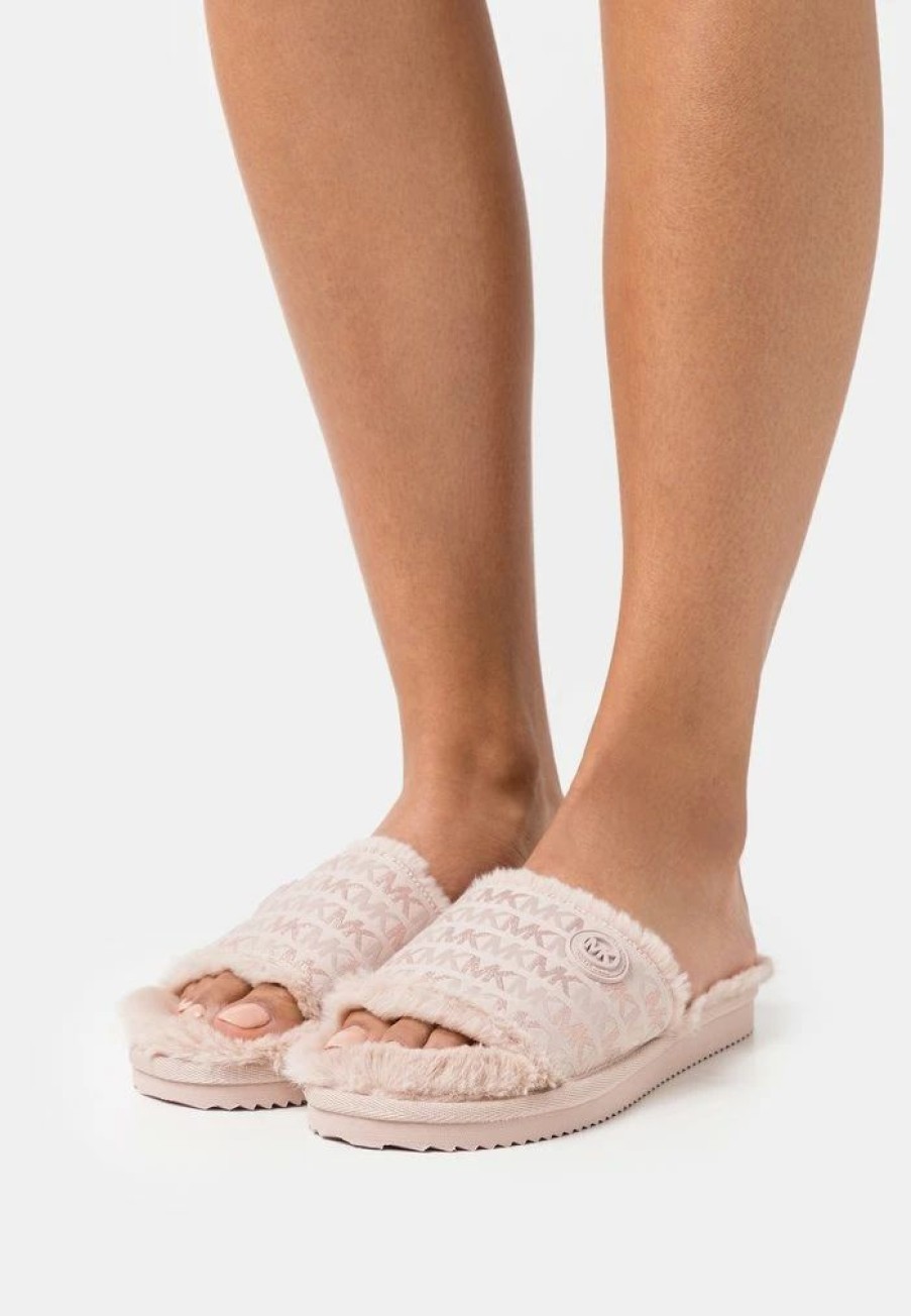 Clearance Michael Michael Kors Janis Slide Slippers Soft Pink