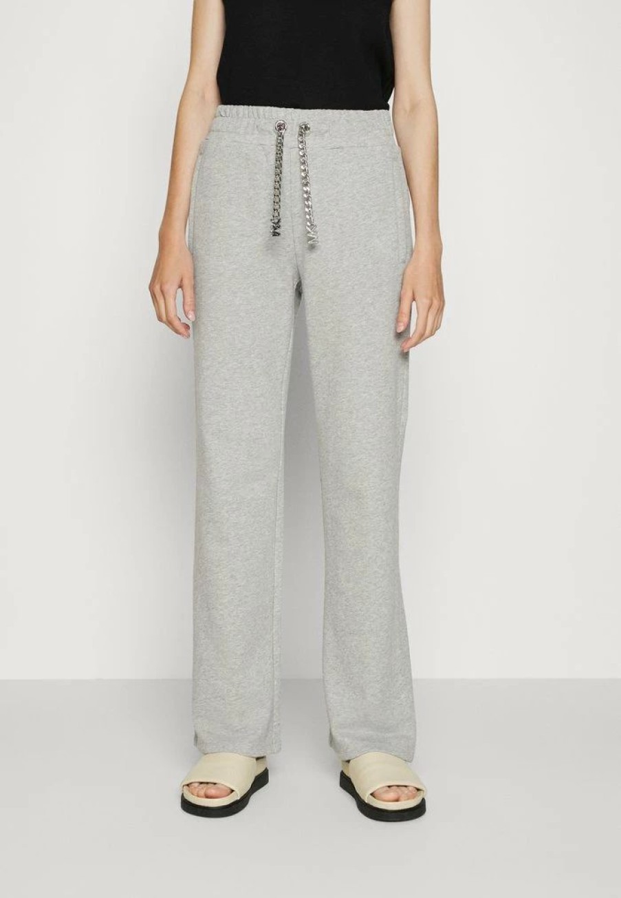 Best Michael Michael Kors Slouchy Wide Leg Pant Tracksuit Bottoms Pearl Heather